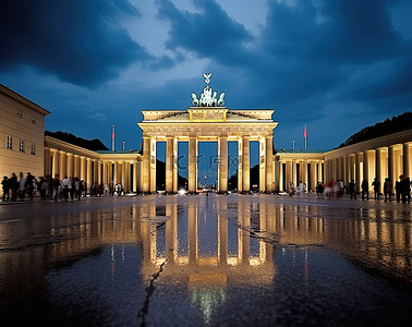 柏林背景图片_德国柏林勃兰登堡门图片