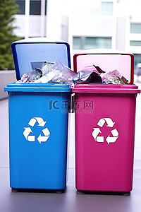 两个容器中的回收箱的图像