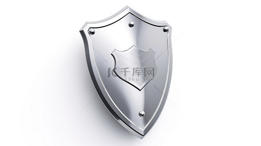 防护盾背景图片_白色背景上 3D 渲染的安全​​图标和防护盾的插图