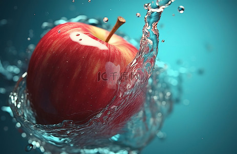 饮用水背景图片_一个苹果的饮用水