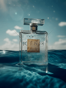 进口用品背景图片_海洋水面光影男士香水摄影广告背景