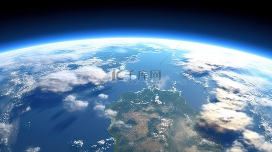 状态背景图片_从地球大气层与云层观看美国的 3d 渲染