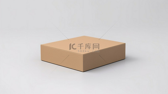 包装盒背景图片_白色背景上孤立的棕色牛皮纸盒样机的 3D 渲染