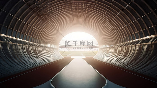 体育场内背景图片_体育场内跑道隧道的生动 3D 表示