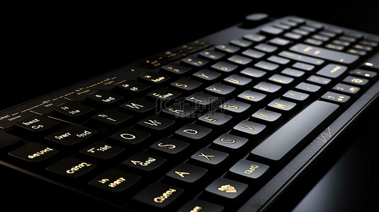 商业购物背景图片_技术符合黑色键盘的安全 3d 渲染，商业背景上带有键