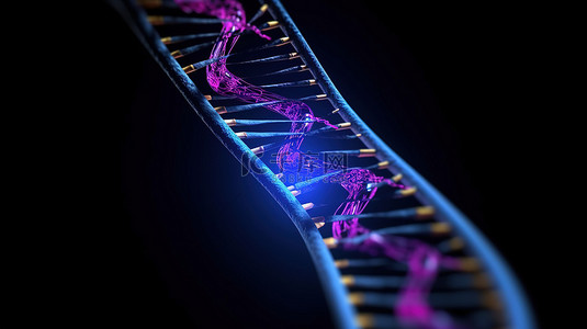 中医疗背景图片_在背景上隔离的 3D 插图中呈现的螺旋 DNA