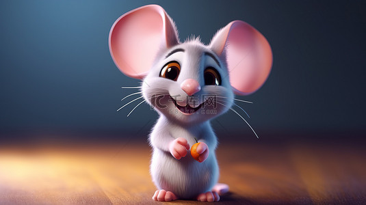 卡通老鼠背景图片_可爱的小老鼠的 3d 插图
