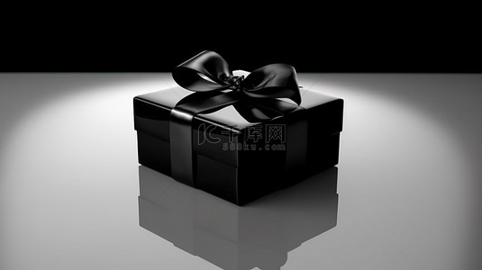 优雅的黑色礼物盒的 3d 渲染