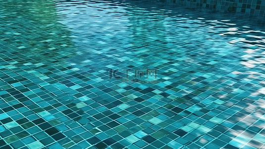 腐蚀性纹理蓝色游泳池的 3d 渲染图