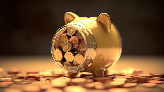 可视化图背景图片_可视化财务规划储蓄和投资的 3D 渲染