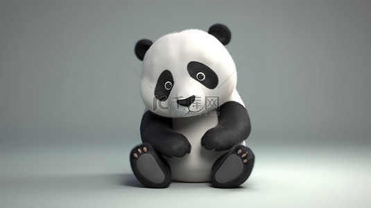 俏皮熊猫的幽默3d模型