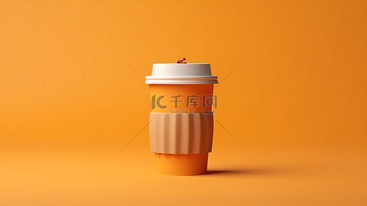 创新的 3D 渲染当代食品展示在塑料咖啡杯中