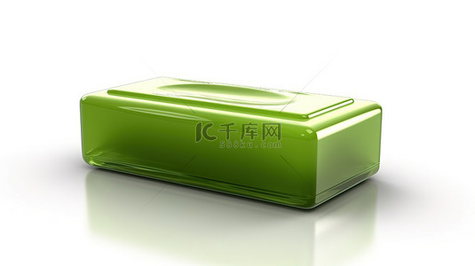 3d 渲染插图白色背景上的绿色肥皂