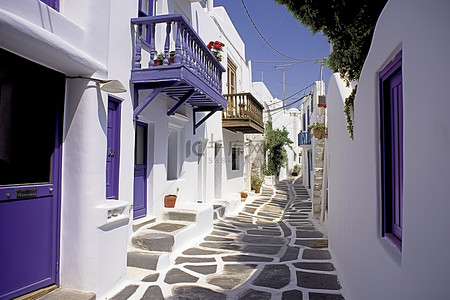 诺背景图片_米科诺斯岛 希腊 街景 雅典 米科诺斯岛