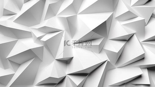 软膜天花图案背景图片_3D 渲染中的几何软白色三角形结构抽象背景