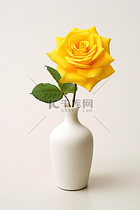 黄日背景图片_白色花瓶里的黄玫瑰