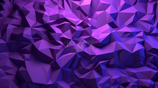 紫色多边形背景背景图片_紫色三角形多边形背景的 3d 渲染