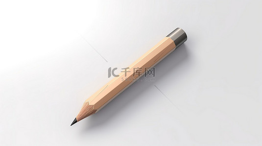 ui钢笔背景图片_网站 ui 白色背景上铅笔图标的真实 3D 渲染