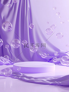 淡紫色展台梦幻泡泡背景图片