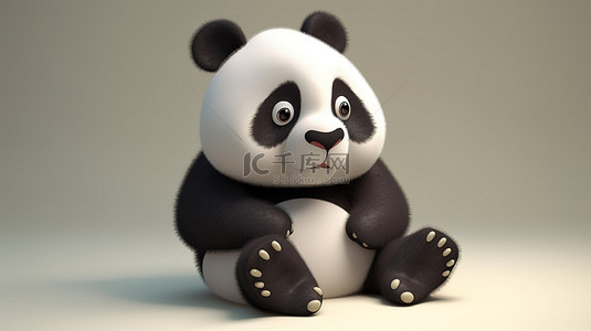貓爪背景图片_一只顽皮的熊猫的异想天开的 3d 渲染