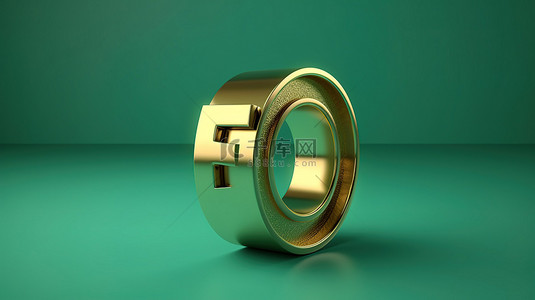金条背景图片_潮水绿色背景上的福尔图纳金条时尚字体，带有 3D 渲染符号