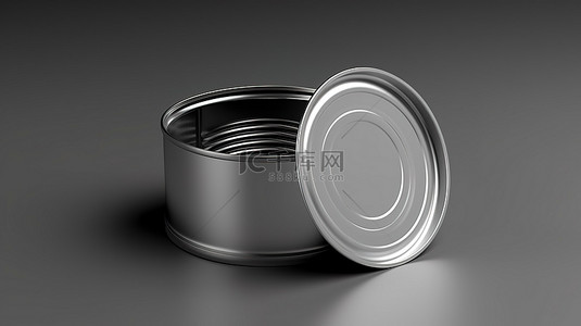 油包装盒背景图片_用于茶咖啡油等的开放式铝罐的 3D 渲染