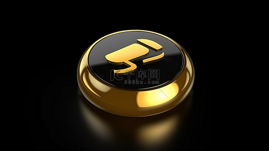 标志性的金色圆圈语音气泡 3d 渲染