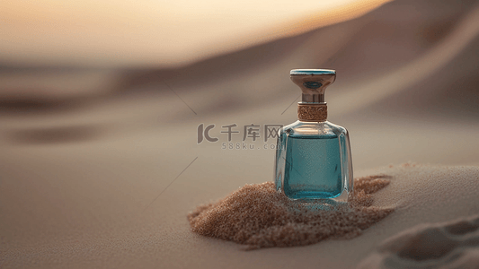 方案图片背景图片_香水蓝色沙地沙子背景