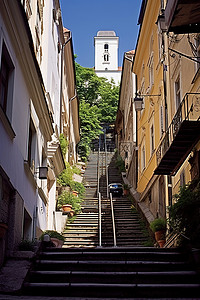 老城区的楼梯