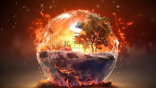 地球日背景图片_NASA 3D 插图呈现气候变化和全球变暖对该元素的影响