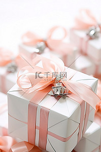 礼盒圣诞节背景图片_带铃铛的婚礼盒