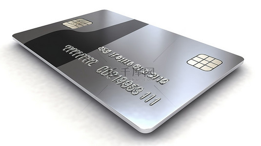3d 渲染中的信用卡单独站在白色背景上