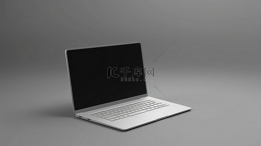 准备好您的设计的空白屏幕笔记本电脑的 3D 渲染插图