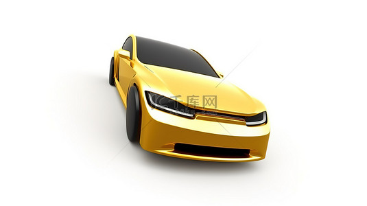 黄色车背景背景图片_白色背景，带有小于和光泽金属表面的符号