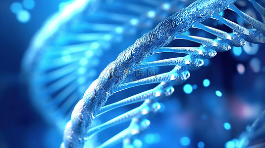 研究医学背景图片_蓝色 3d 螺旋代表医学中遗传生物技术的分子螺旋