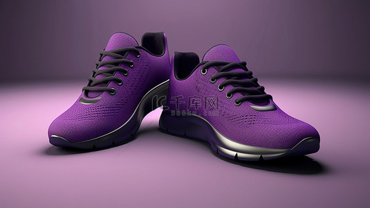 男女有吵架背景图片_男女皆宜的紫色帆布运动鞋，配有黑色高底，提供最佳舒适度 3D 渲染