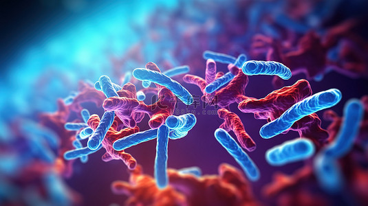 医学基因背景图片_医学背景中染色体科学概念的 3d 渲染