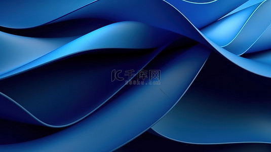 抽象的蓝纸 3d 背景