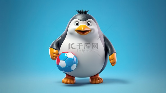 胖背景图片_3d 足球版中的胖企鹅运动员