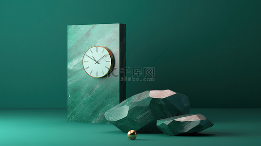 精美的石头钟表，用于社交媒体帖子的由大块石头制成的时钟的优质图像