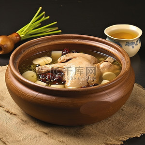 食物汤背景图片_米酒鸭汤