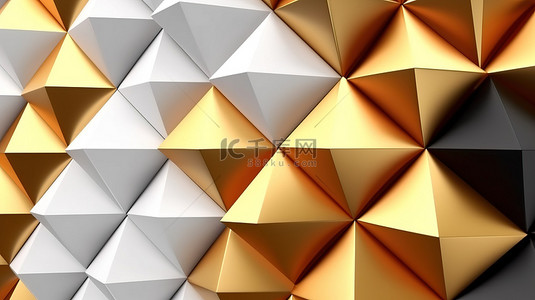 白色花白色背景背景图片_抽象三角形 3D 渲染现代墙砖设计