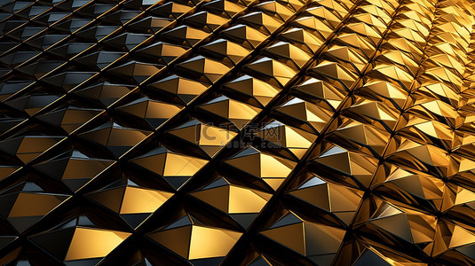 双金黑条纹菱形屋顶结构的 3D 渲染