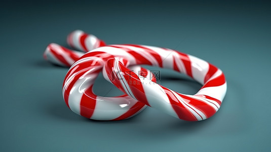 节日介绍背景图片_3d 渲染的圣诞糖果手杖与逼真的条纹