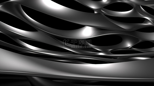 黑金金属背景图片_3d 渲染抽象金属质感