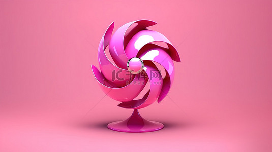 可爱的龙卷风 3D 呈现粉红色调