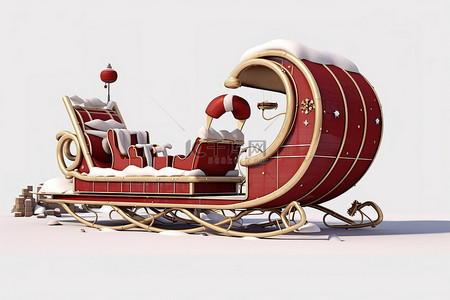 动画剪贴画中的圣诞老人雪橇