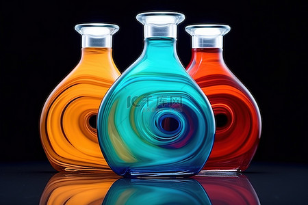多色香水瓶 彩色弧形瓶 香水瓶