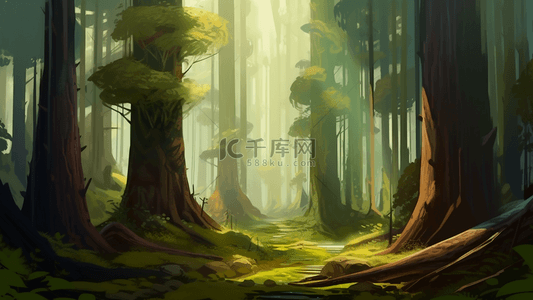 复合材料icon背景图片_森林丛林深处背景
