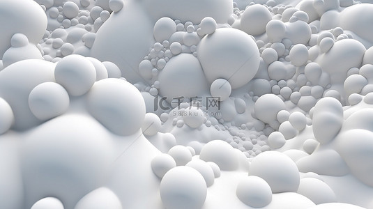 抽象背景令人惊叹的 3d 渲染上的白色气泡爆炸